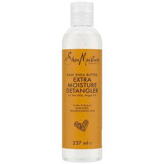 SheaMoisture Raw Shea Butter Extra Moisture Detangler bottle on a white background