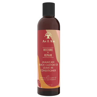Bottle of As I Am Jamaican Black Castor Oil Leave In Conditioner on a white background