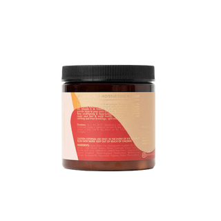 Jar with a black lid on a white background