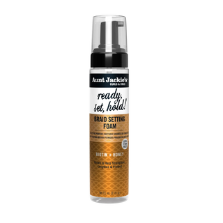 Aunt Jackie's Braid Setting Foam bottle on a white background