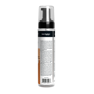 Foam bottle with label on a white background