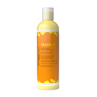 Shampoo bottle labeled 'Heads Up' on a white background
