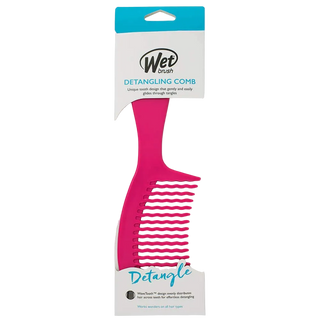Wet Brush Detangling Wave Tooth Comb - Pink