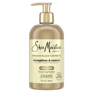 Shea Moisture Jamaican Black Castor Oil conditioner bottle on a white background