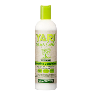 Yari Green Curls hydrating conditioner bottle on a white background