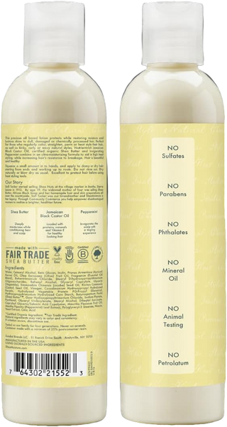 Two bottles of shampoo with yellow labels on a white background