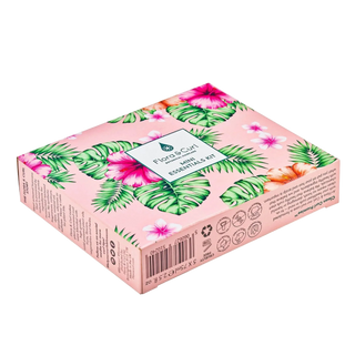 FLora & Curl product packaging with floral design on a white background