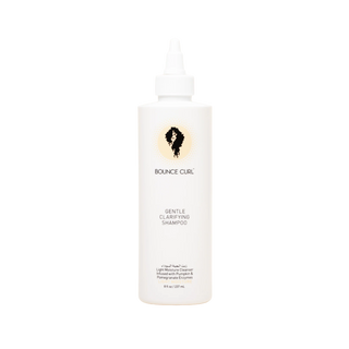 Bottle of Bounce Curl Gentle Clarifying Shampoo on a white background