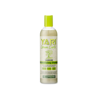 Yari Green Curls bottle of moisturizing shampoo on a white background