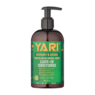 YARI leave-in conditioner bottle with pump on a white background