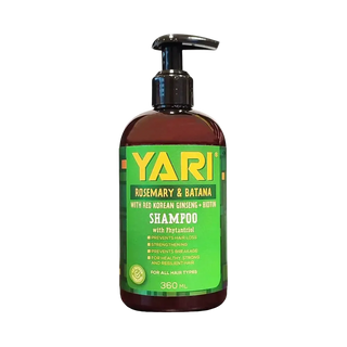 YARI shampoo bottle with green label on a white background