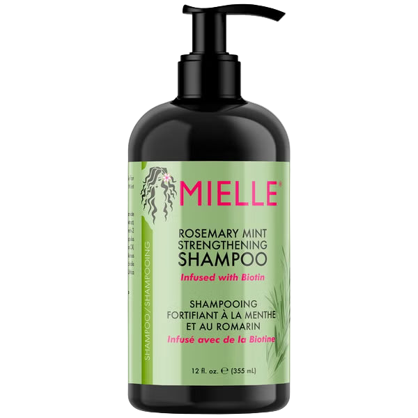 MIELLE Rosemary Mint Strengthening Shampoo bottle on a white background