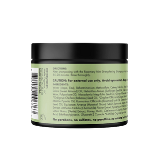 Back label of a cosmetic jar with text and ingredients on a white background