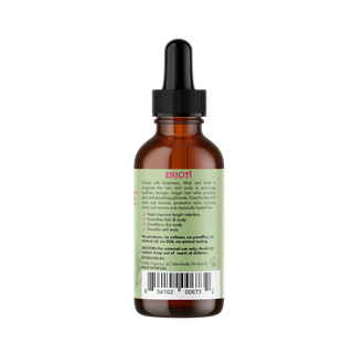 Brown glass bottle with dropper labeled 'ENJOY!' on a white background