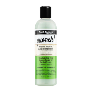 Aunt Jackie's Quench! leave-in conditioner bottle on a white background