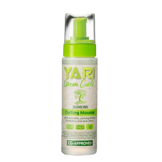 Yari Green Curls Curling Mousse bottle on a white background