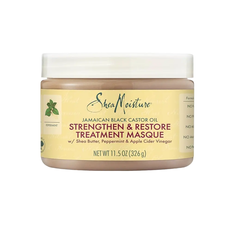 SheaMoisture treatment masque jar on a white background