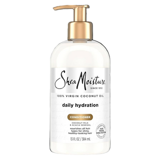 Shea Moisture daily hydration conditioner bottle on a white background