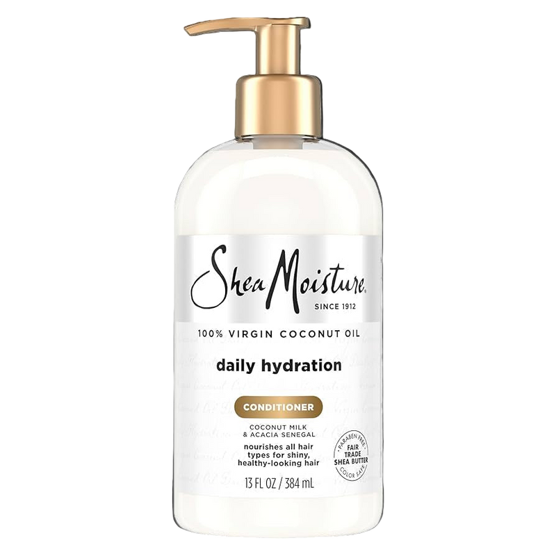 Shea Moisture daily hydration conditioner bottle on a white background