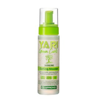 Yari Green Curls Curling Mousse bottle on a white background