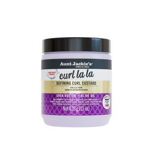 Jar of Aunt Jackie's Curl La La Defining Curl Custard on a white background