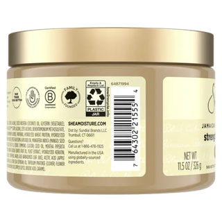 Back view of a jar with a gold lid and label on a white background