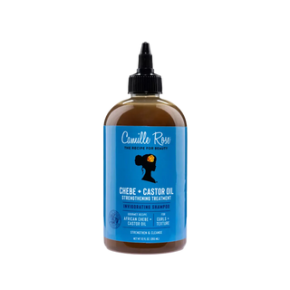 Bottle of Canelle Rose Chebe + Castor Oil Treatment on a white background