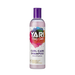 Bottle of Yari Fruity Curls Curl Care Shampoo on a white background