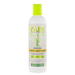 Yari Shampoo bottle with green cap on a white background